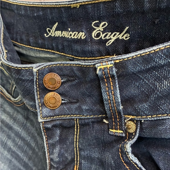 American Eagle Super Stretch Artist Crop Jeans Women's Size 2 Reg Blue Low Rise - Picture 4 of 10
